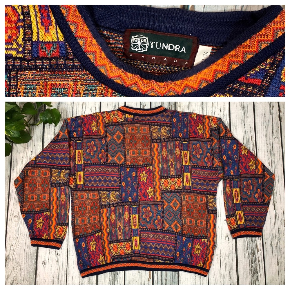 Vintage Tundra Canada COOGI style sweater Sz XL - Picture 2 of 8